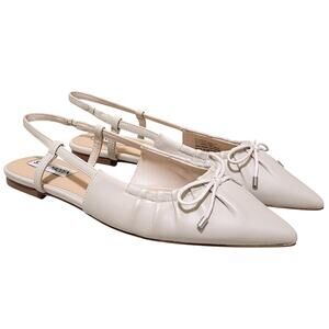 Steve Madden Women Laylah Pointed Toe Slingback Flats Size US 7M Bone Off White